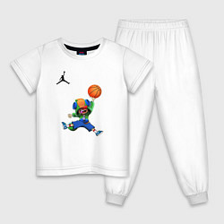 Пижама хлопковая детская Brawl STARS баскетбол, цвет: белый
