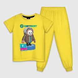 Пижама хлопковая детская Fall Guys Detroit RK800, цвет: желтый