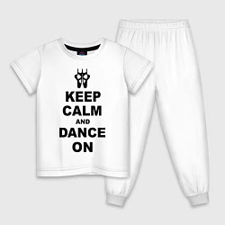 Пижама хлопковая детская Keep Calm & Dance On, цвет: белый