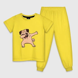 Пижама хлопковая детская Мопс ДАБ, цвет: желтый