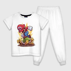 Пижама хлопковая детская Марио, цвет: белый