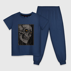 Пижама хлопковая детская Взгляд смерти, цвет: тёмно-синий