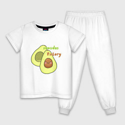 Пижама хлопковая детская Avocados factory, цвет: белый
