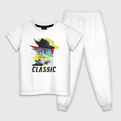Пижама хлопковая детская Instant Classic, цвет: белый