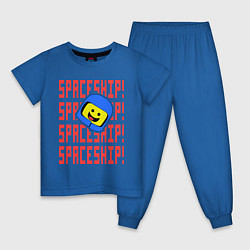 Пижама хлопковая детская Spaceship цвета синий — фото 1