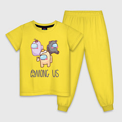 Пижама хлопковая детская Among Us, цвет: желтый