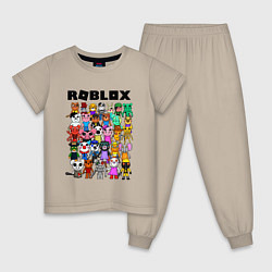 Пижама хлопковая детская ROBLOX PIGGY, цвет: миндальный