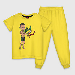 Пижама хлопковая детская Нейт Диас, цвет: желтый
