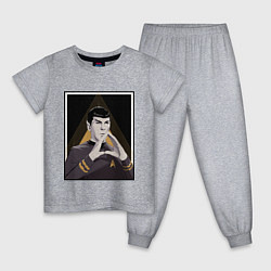 Пижама хлопковая детская Spock Z, цвет: меланж