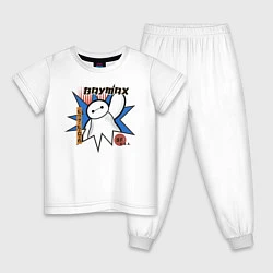Пижама хлопковая детская Бэймакс Город Героев 6, цвет: белый