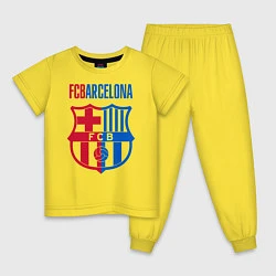 Пижама хлопковая детская Barcelona FC, цвет: желтый