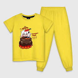 Пижама хлопковая детская Genshin Impact Paimon food, цвет: желтый