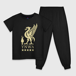 Пижама хлопковая детская Liverpool FC, цвет: черный