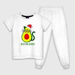 Пижама хлопковая детская Avokado, цвет: белый
