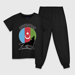Пижама хлопковая детская Азербайджан, цвет: черный