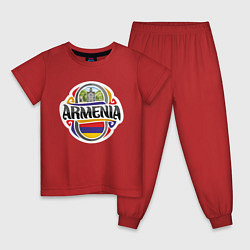 Пижама хлопковая детская Армения, цвет: красный