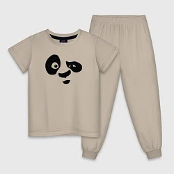 Пижама хлопковая детская Панда, цвет: миндальный