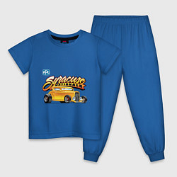 Пижама хлопковая детская Hot rod, цвет: синий