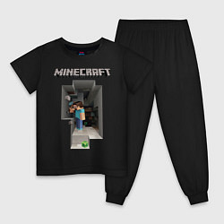 Пижама хлопковая детская Minecraft, цвет: черный