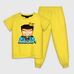 Пижама хлопковая детская Minecraft, цвет: желтый