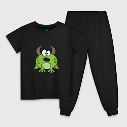 Пижама хлопковая детская Быкую - символ 2021, цвет: черный