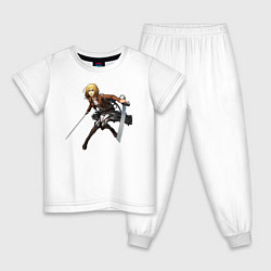 Пижама хлопковая детская Хистория Атака Титанов, цвет: белый