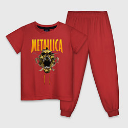 Пижама хлопковая детская Metallica art 02, цвет: красный