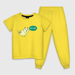 Пижама хлопковая детская Кыс-Кыс, цвет: желтый