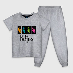Пижама хлопковая детская Всемирный день The Beatles, цвет: меланж