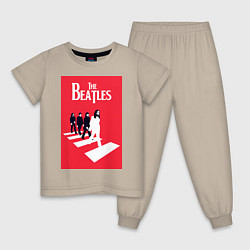 Пижама хлопковая детская The Beatles, цвет: миндальный