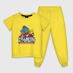Пижама хлопковая детская Стальной Алхимик, цвет: желтый