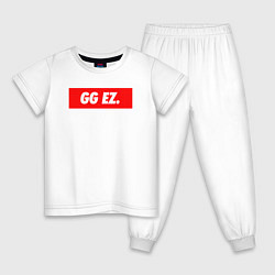 Пижама хлопковая детская GG EZ, цвет: белый
