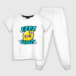 Пижама хлопковая детская Easy Peasy Lemon Squeezy, цвет: белый