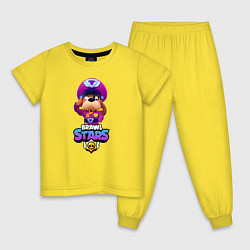 Пижама хлопковая детская Brawl Stars - Colonel Ruffs, цвет: желтый