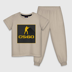 Пижама хлопковая детская CS GO Z, цвет: миндальный