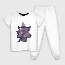 Пижама хлопковая детская Чернобог Американские Боги, цвет: белый