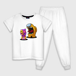Пижама хлопковая детская Imposter and Sandy, цвет: белый