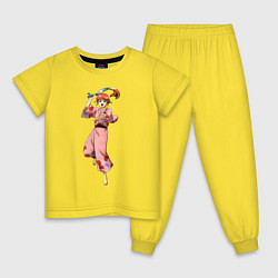Пижама хлопковая детская Кагура, цвет: желтый