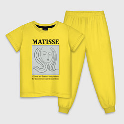 Пижама хлопковая детская Анри Матисс, цвет: желтый