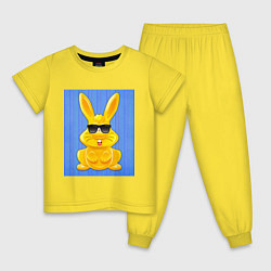 Пижама хлопковая детская Харитон в очках, цвет: желтый