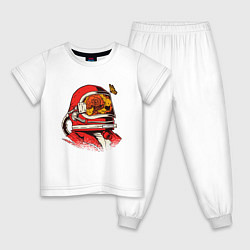 Пижама хлопковая детская Астронавт и Апокалипсис, цвет: белый