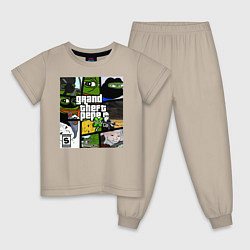 Пижама хлопковая детская Grand Theft Pepe, цвет: миндальный