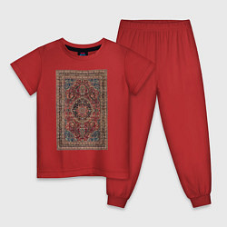 Пижама хлопковая детская Ретро ковёр, цвет: красный