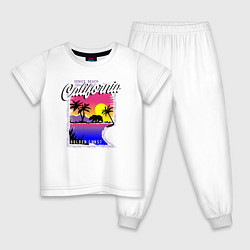 Пижама хлопковая детская California, цвет: белый