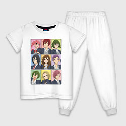 Пижама хлопковая детская Horimiya characters, цвет: белый