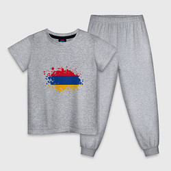 Пижама хлопковая детская Флаг Армении, цвет: меланж