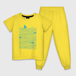 Пижама хлопковая детская Море, цвет: желтый