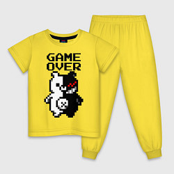 Пижама хлопковая детская MONOKUMA GAME OVER, цвет: желтый