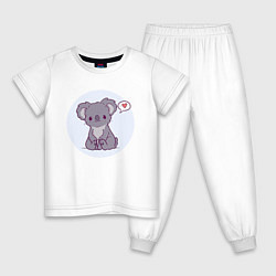 Пижама хлопковая детская Коала милаха, цвет: белый