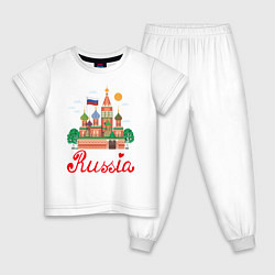Пижама хлопковая детская Патриот России, цвет: белый